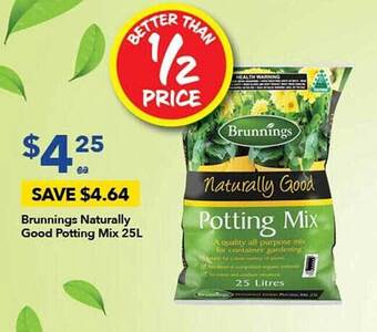 Brunnings naturally good potting mix 25l