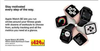 JB Hi-Fi Apple Watch SE (GPS) 40mm Gold Aluminum Case offer