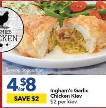 Ritchies Ingham's garlic chicken kiev offer