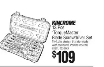Kincrome 13 pce torquemaster blade screwdriver set