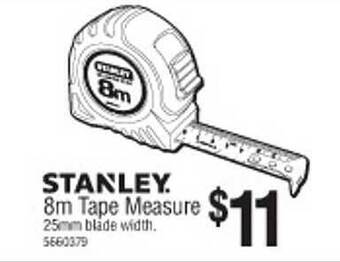 Bunnings Stanley 8m tape measure offer