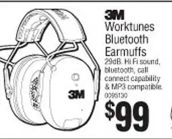 Bunnings 3m worktunes bluetooth earmuffs offer