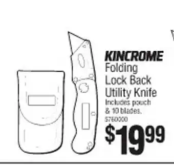 Bunnings Kincrome folding lock back utility knife offer