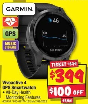 JB Hi-Fi Vivoactive 4 GPS Smartwatch offer