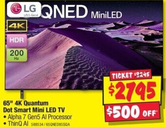 JB Hi-Fi 65" 4K Quantum Dot Smart Mini LED TV offer