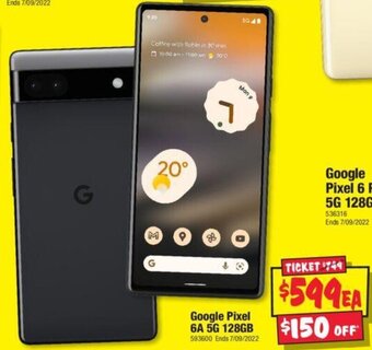 JB Hi-Fi Google Pixel 6A 5G 128GB offer