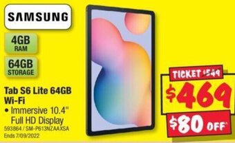 JB Hi-Fi Tab S6 Lite 64GB Wi-Fi offer