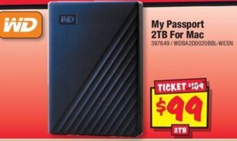 JB Hi-Fi My Passport 2TB For Mac offer
