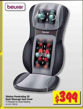 JB Hi-Fi Beurer - Shiatsu Penetrating 3D Back Massage Seat Cover offer