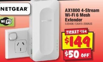 JB Hi-Fi AX1800 4-Stream Wi-Fi 6 Mesh Extender offer