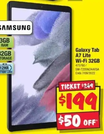 JB Hi-Fi Galaxy Tab A7 Lite Wi-Fi 32Gb offer