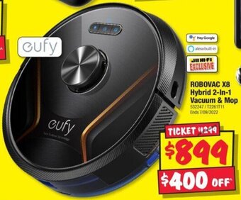 JB Hi-Fi Robovac X8 Hybrid 2-In-1 Vacuum & Mop offer