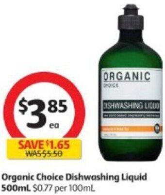 Coles Organic Choice Dishwashing Liquid 500ml offer