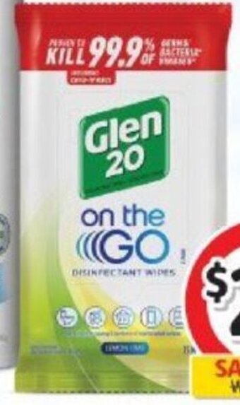 Coles Glen 20 On The Go Wipes 30 Pack offer