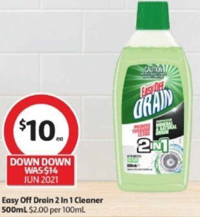 Easy Off Drain 2 In 1 Cleaner 500ml offer at Coles