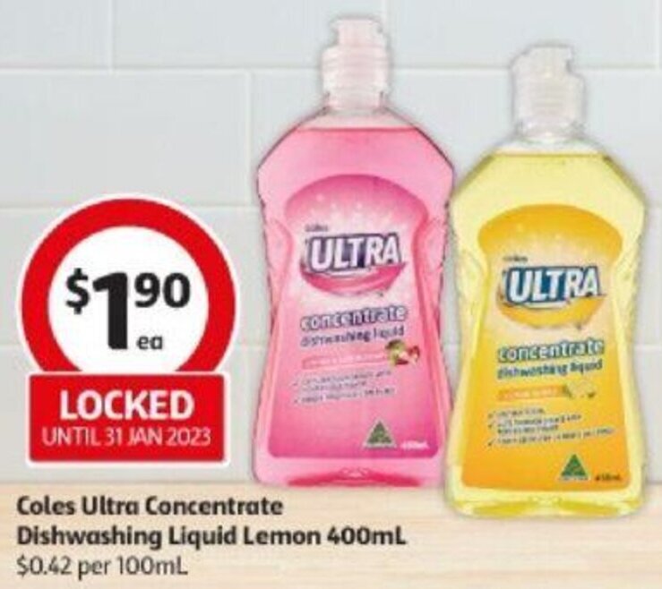 c Ultra Concentrate Dishwashing Liquid Lemon 400ml offer at Coles