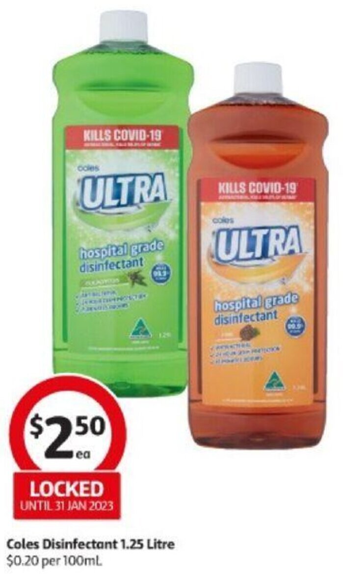 Coles Disinfectant 1.25 Litre offer at Coles