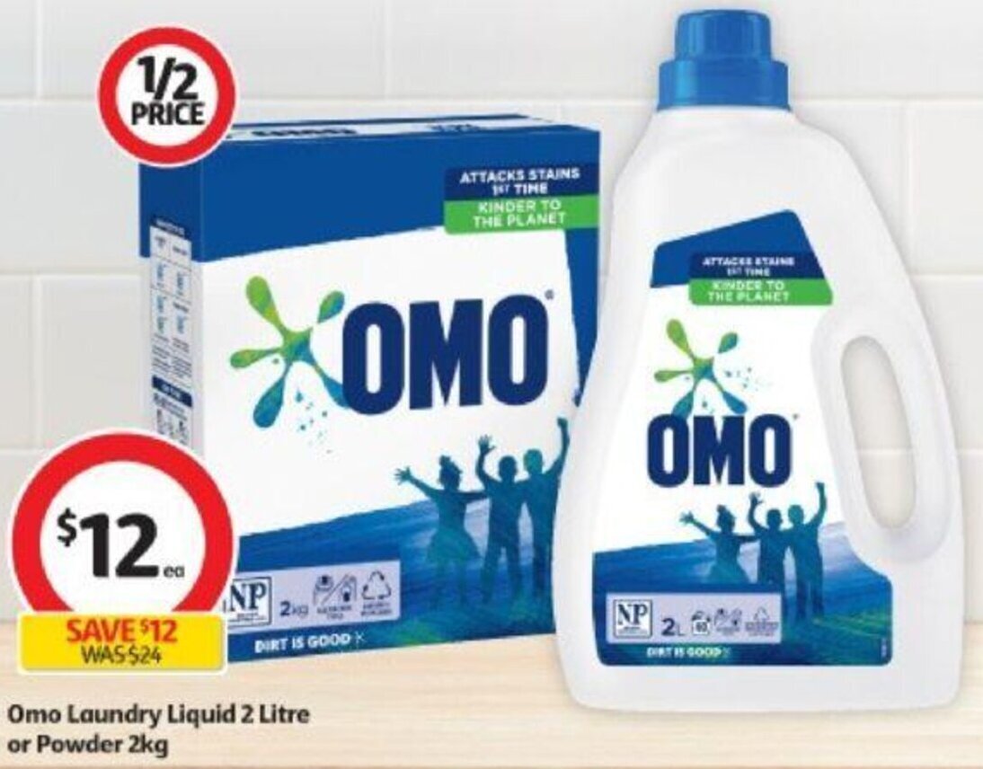 OMO Laundry Liquid 2 LItre or Powder 2kg offer at Coles
