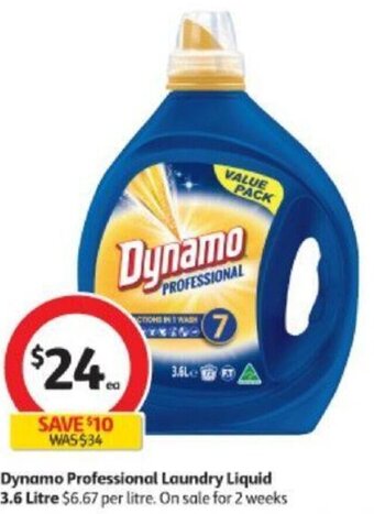 Coles Dynamo Professional Laundry Liquid 3.6 Litre offer