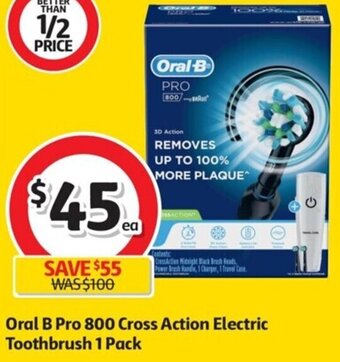 Coles Oral B Pro 800 Cross Action Electric Toothbrush 1 Pack offer