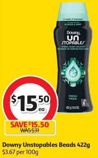 Coles Downy Unstopables Beads 422g offer