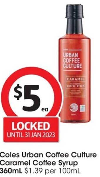 Coles Coles Urban Coffee Culture Caramel Coffee Syrup 360ml offer