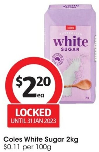 Coles Coles White Sugar 2Kg offer