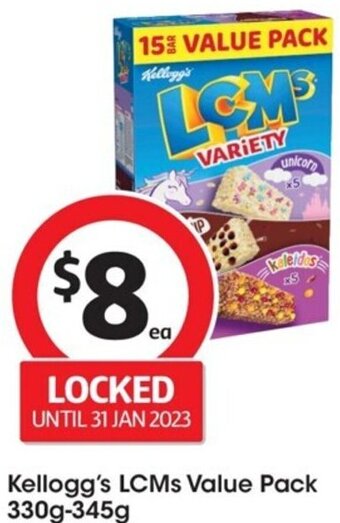 Coles Kellogg's LCMs Value Pack 330g-345g offer