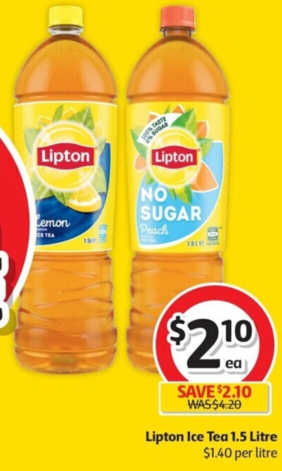 Lipton Ice Tea 1.5 Litre offer at Coles