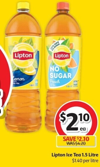 Coles Lipton Ice Tea 1.5 Litre offer