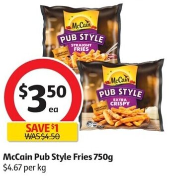 Coles McCain Pub Style Fries 750g offer
