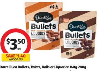 Coles Darrell Lea Bullets, Twists, Balls Or Liquorice 140g-280g offer