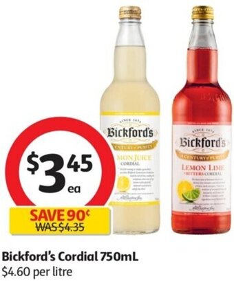 Bickford's Cordial 750ml