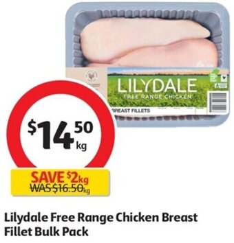 Coles Lilydale Free Range Chicken Breast Fillet Bulk Pack offer