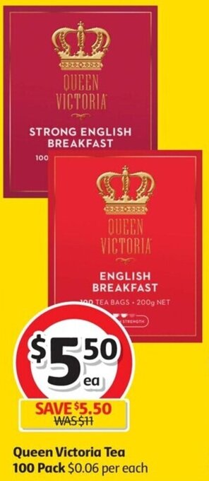 Coles Queen Victoria Tea 100 Pack offer