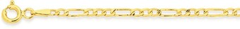 Prouds 9ct gold 19cm solid figaro bracelet offer