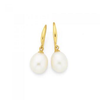 Prouds 9ct gold cultured fresh water pearl earrings offer