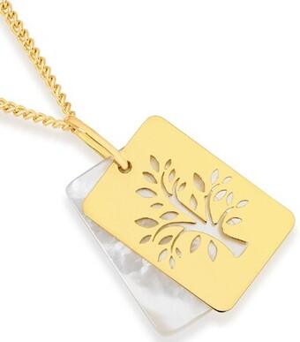 Angus & Coote 9ct gold mother of pearl tree of life pendant offer