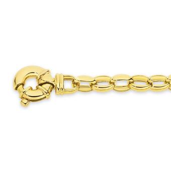 Angus & Coote 9ct gold 19cm solid belcher bolt ring bracelet offer