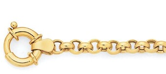 Goldmark 9ct gold 19cm hollow belcher bolt ring bracelet offer