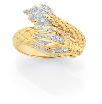 Goldmark 9ct gold diamond dragon ring offer