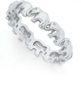 Goldmark Sterling silver multi elephant ring offer