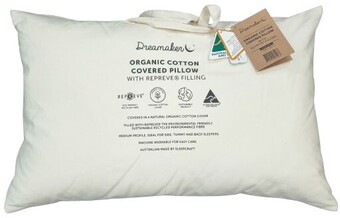 Coles Dreamaker organic cotton covered pillow offer