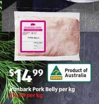 ALDI Ironbark pork belly offer