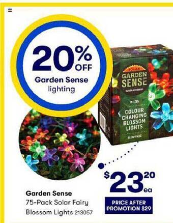 BIG W Garden sense 75-pack solar fairy blossom lights offer