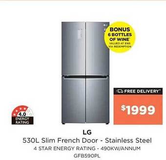 Bing Lee Lg 530l slim french door stainless steel offer
