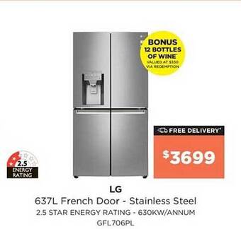Bing Lee Lg 637l french door stainless steel offer