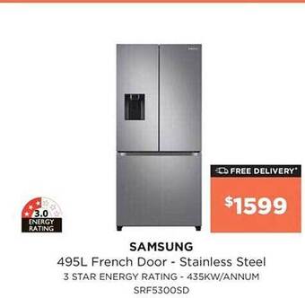Bing Lee Samsung 495l french door - stainless steel offer