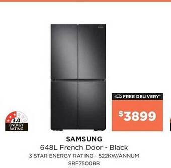 Bing Lee Samsung 648l french door - black offer