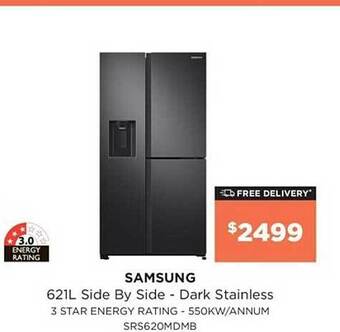 Bing Lee Samsung 621l side by side - dark stainless offer